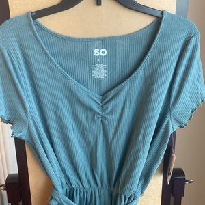 NWT SO blue green romper L